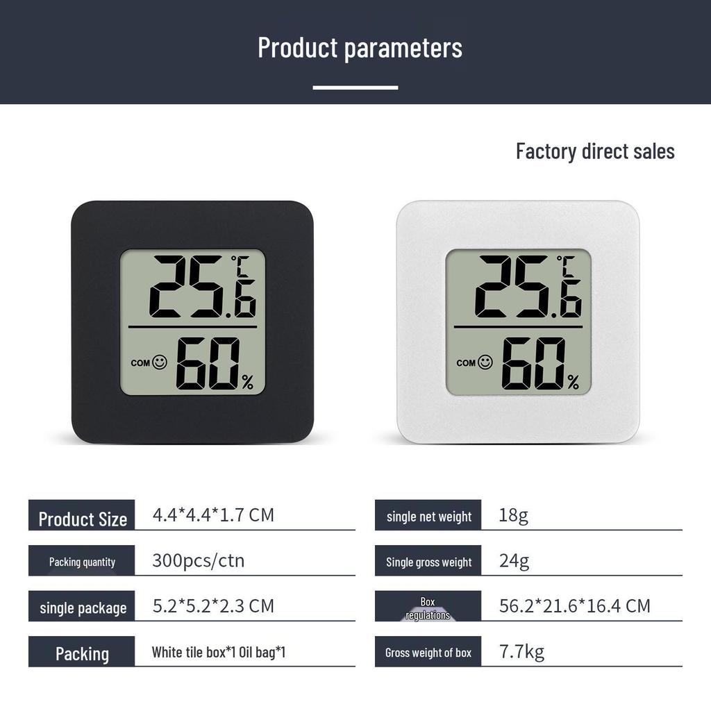 Kompakter Digitaler Temperatur- und Feuchtigkeitsmesser für Zuhause, Babyzimmer, Haustierzimmer, Zigarrenzimmer, Garage und Weinkeller