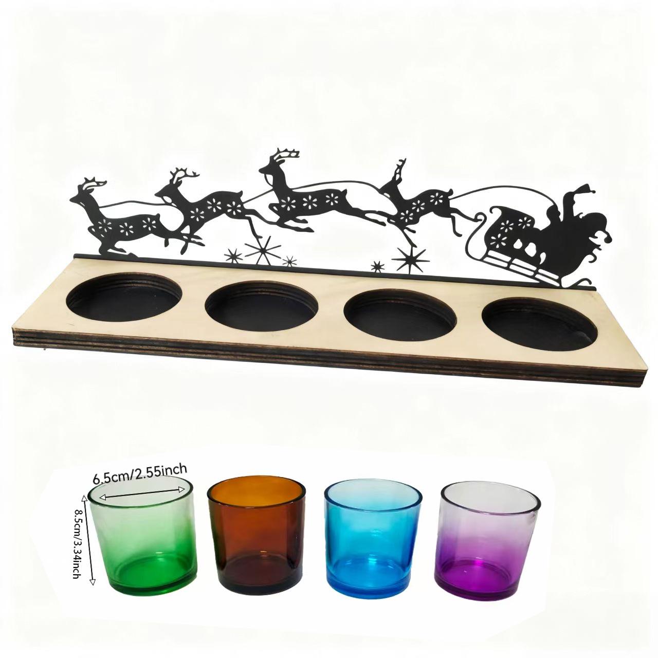 

Valentine s Day Holiday Christmas Tealight Votive Candle Holder Include 1 Candle Tray &4 Candle Holders Table Decorations Indoor