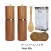 Acacia Wood Dual Salt and Pepper Grinder Set with Base