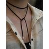 Korea Black Cord Pearl Pendant Necklace: Versatile, High-End Fashion Choker