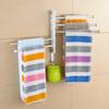 Bathroom Kitchen Wall-mounted Towel Polished Rack Holder Hardware Stainless Steel Punch Free Foldable Rotating Towels Racks