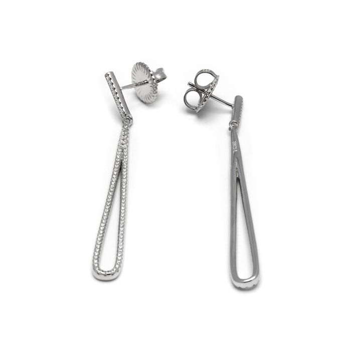 Luxenter Boucles d'oreilles en argent 925 et zirconium brillant plaqué finition en rhodié - Xiyah