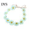 Children Stage Performance Headband Daisy/Sunflower Wreath for Women Girls, Adjustable Floral Crown Cute Macaron Color Flower Beach Vacation
