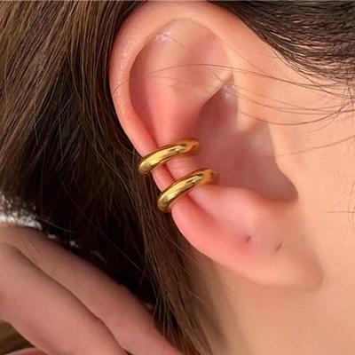Minimalist Metal Simple C Shape Clip On Earrings for Women Men Without Piercing Geometric Ear Cuff Earclips Jewelry Gifts