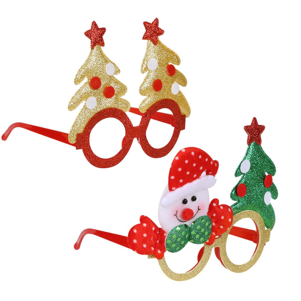 Christmas Cartoon Style Glasses With Playful Reindeer Antlers Perfect For Events Holiday