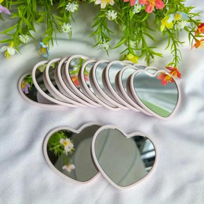 1pc Heart-Shaped Portable Mirrors with Minimalist Design Compact Lightweight Size for Travel Gifts Birthday Party Favors Wedding