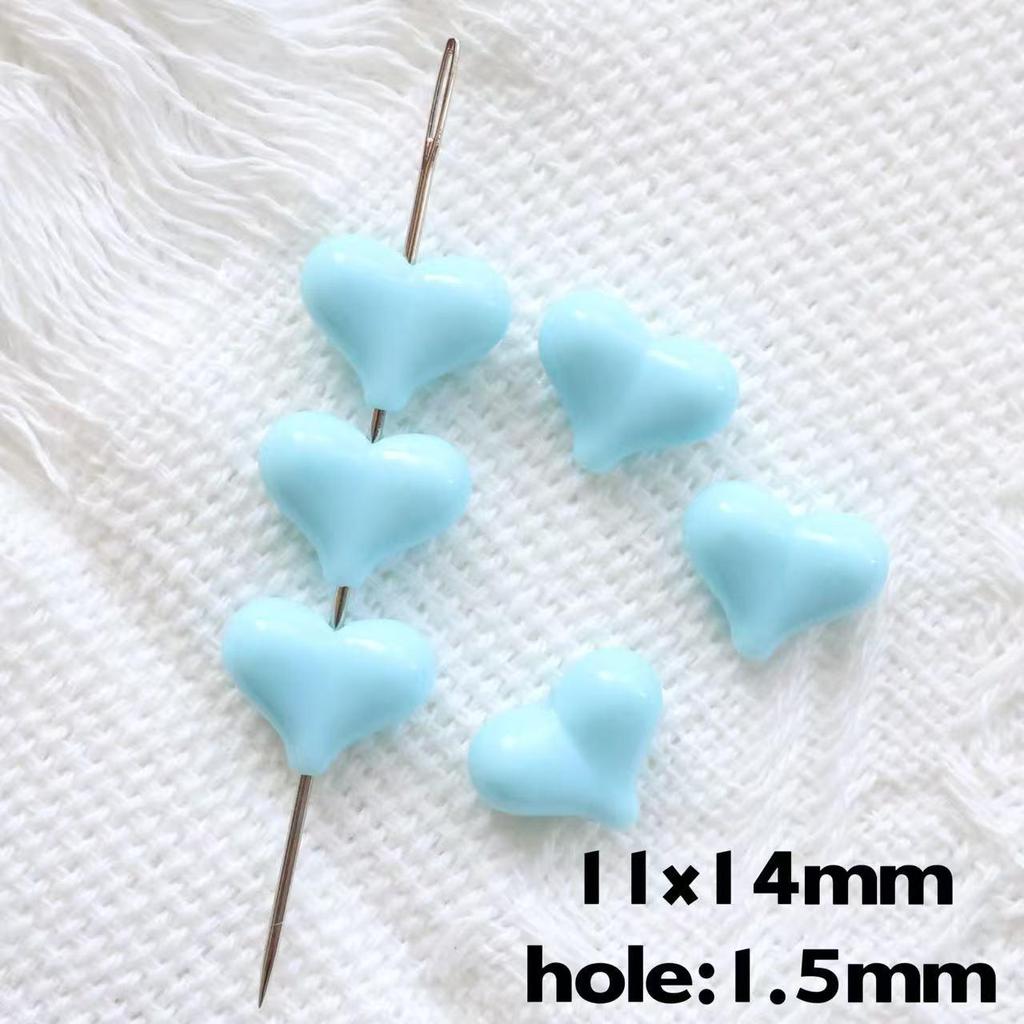 Seven-Color Small Peach Heart Acrylic Beads 11x14mm for DIY Phone Chain Pendants