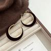 Vintage Flocked Round Hoop Earrings Simple Versatile Fashion Jewelry For Women