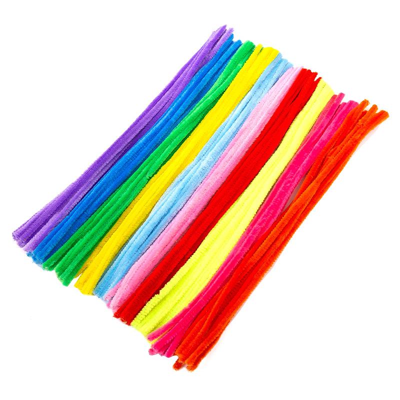 100 Stück 30cm Chenille-Stiele Pfeifenreiniger Kinder Plüsch Lernspielzeug Bunte Pfeifenreiniger Spielzeug Handgemachtes DIY Bastelbedarf