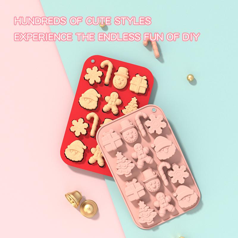 Silicone Chocolate Mold Human Shape Gingerbread Snowman Christmas Tree Doll Christmas DIY Baking Mold