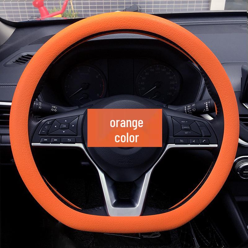 Universal Silicone Steering Wheel Cover - Fashionable, Sweat-Absorbent, Non-Slip, Thin & Soft, Fits All Seasons