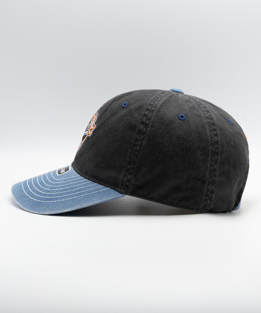 Wieoldeuwoldeu Heart Tower Pigment Color Block Ball Cap Gray