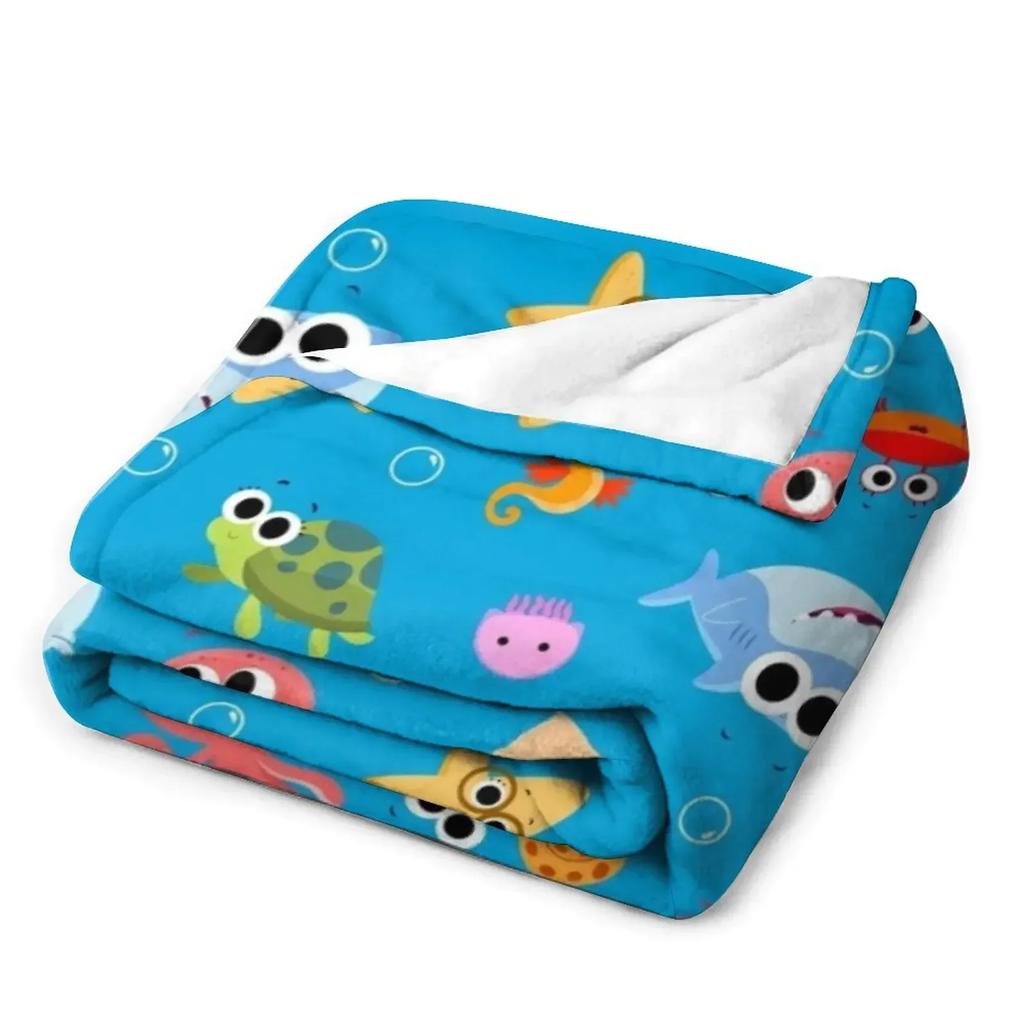 Finny The Shark Pattern 01 Throw Blanket For Baby For Sofa Thin Blankets