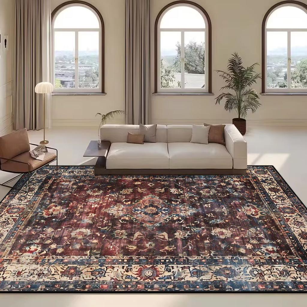 Persian Retro Carpet Living Room Boho Ethnic Home Decoration Plush Bedroom Rug Lounge Sofa Coffee Tables Non-slip Floor Mat Soft