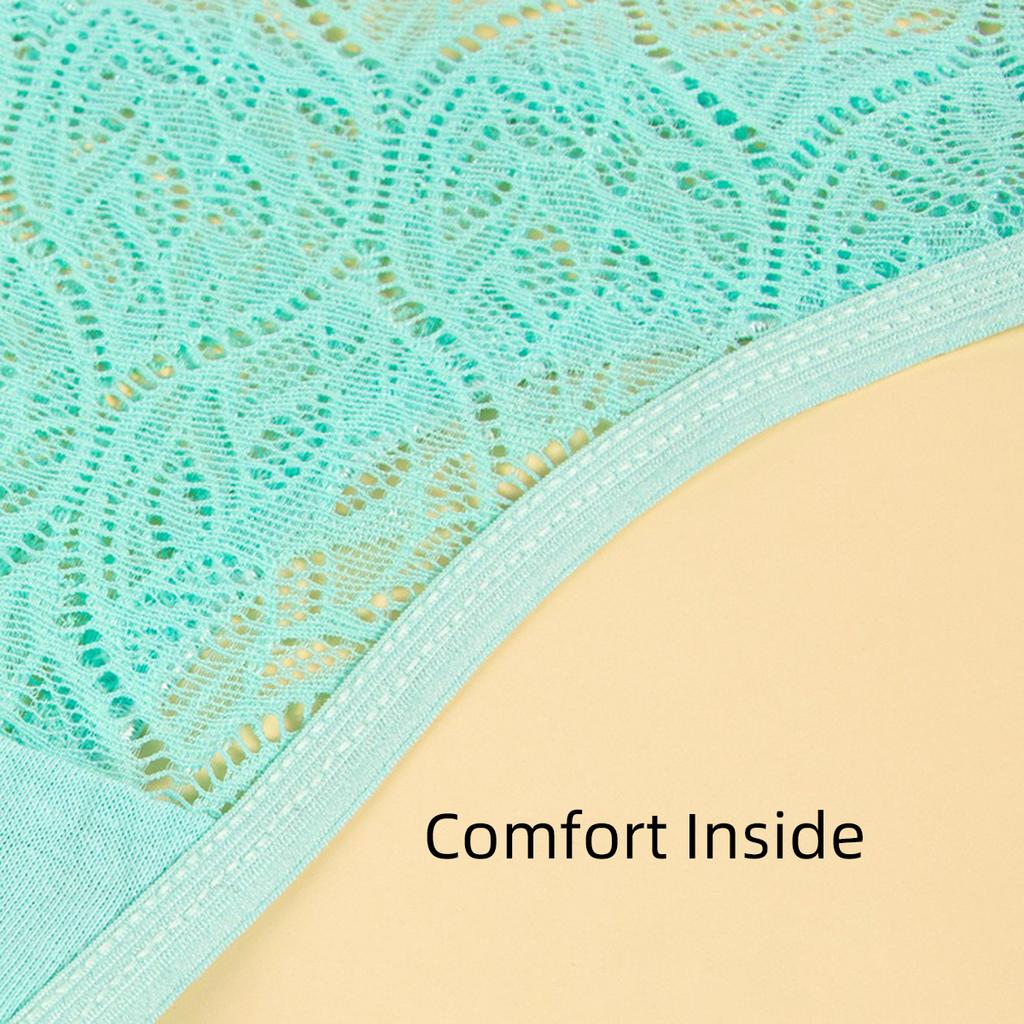 Low-Middle Waist Ladies Thong Panties, Non-marking Comfortable Breathable Women's T Pants Lace Sexy Women's Panties