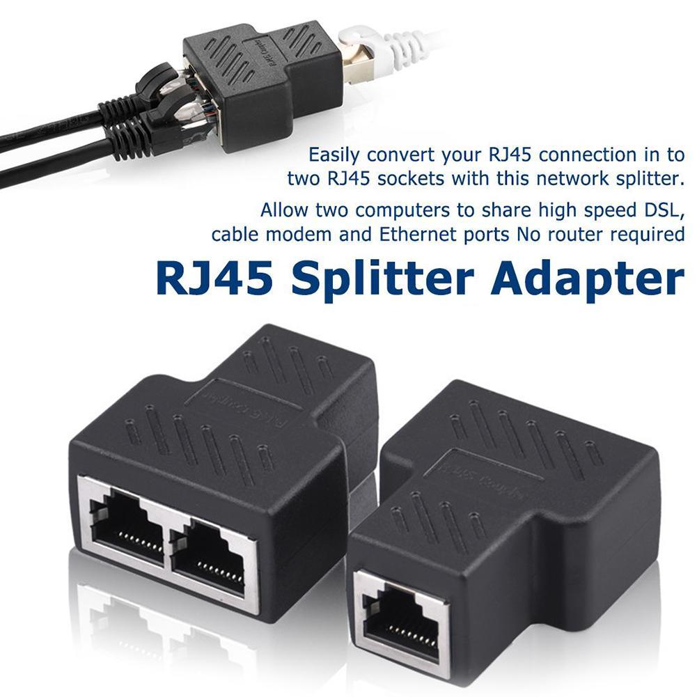 Network Rj45 Cable Port Network Cable Splitter Extender Plug Adapter Connector Split Into Two Splitter Coupler Cable Extender