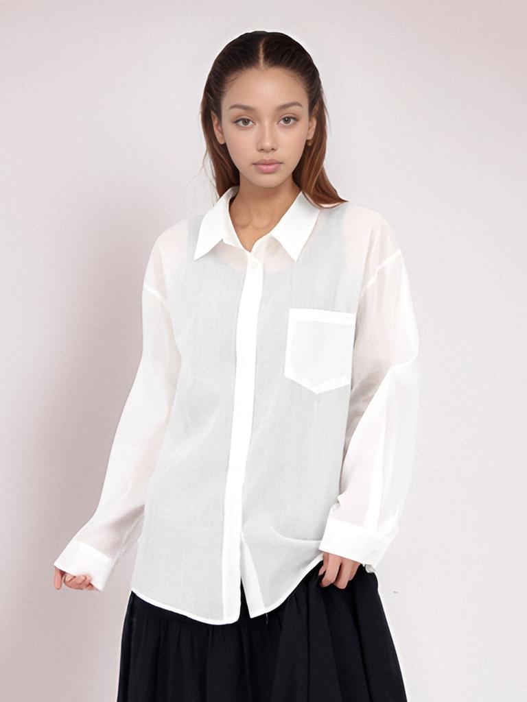 ACUD Long Sleeve Linen Shirt_White