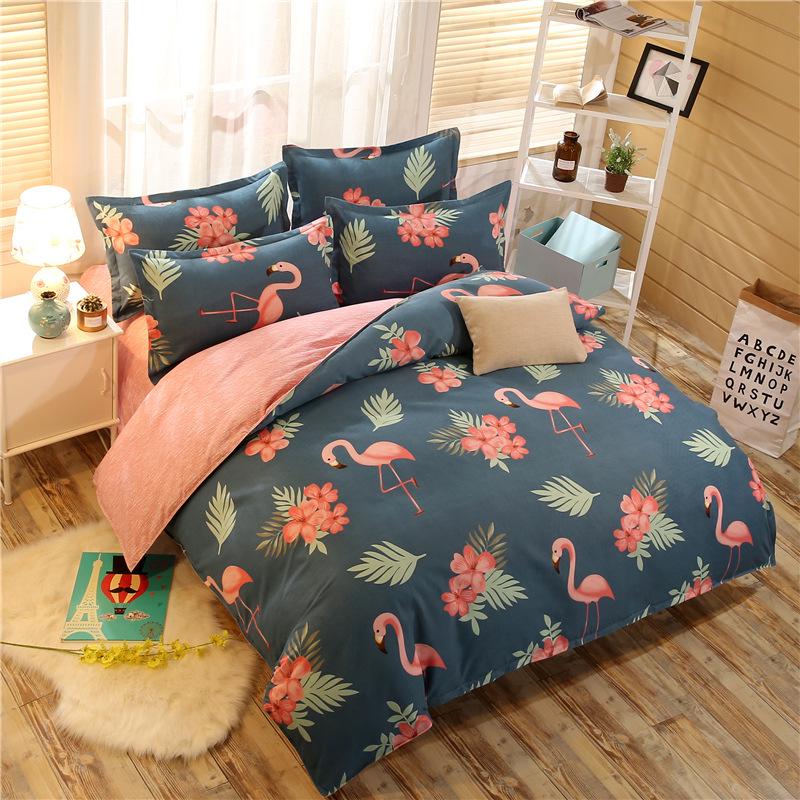 Cotton Bedding Set Sheet Geometric Flat Sheet Pillow Cover Bedding Set Home Decor