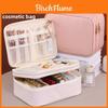 Large Double Layer Makeup Bag With Waterproof Pu Material For Travel And Daily Use