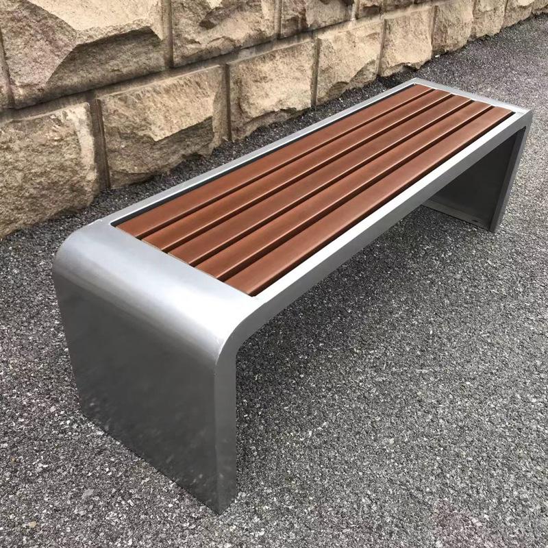 Stainless Steel Outdoor Park Bench with Iron Frame for Leisure Seating