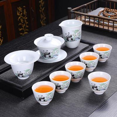 Panda Gaiwan Chinese Porcelain Tea Set - Elegant Gift