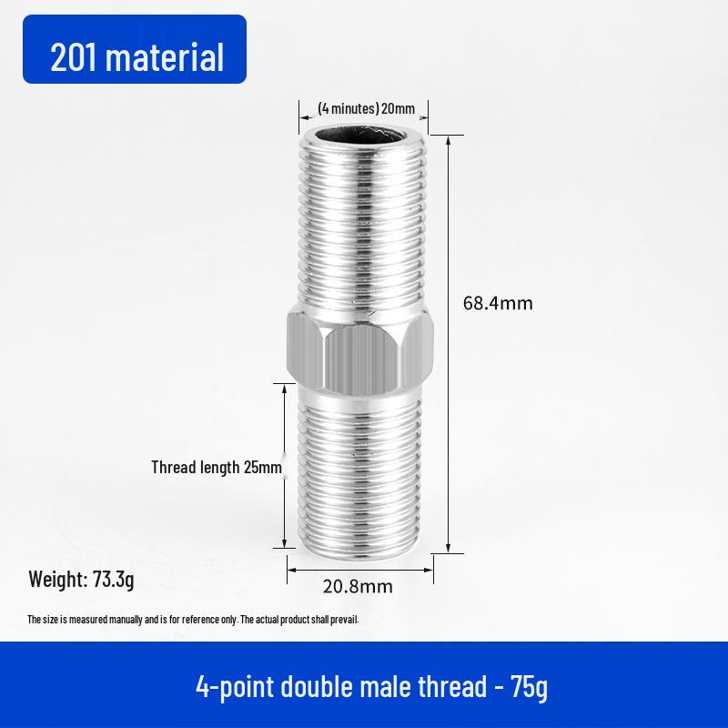 Stainless Steel Extended Reducing Coupling 6-Point to 4-Point Faucet Pipe Fitting