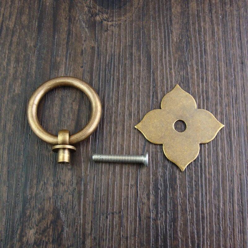 Antique Drawer Pulls Kitchen Door Handles and Knobs Brass Leaf Shape Cabinet with Screw Hardware Ancient Furniture