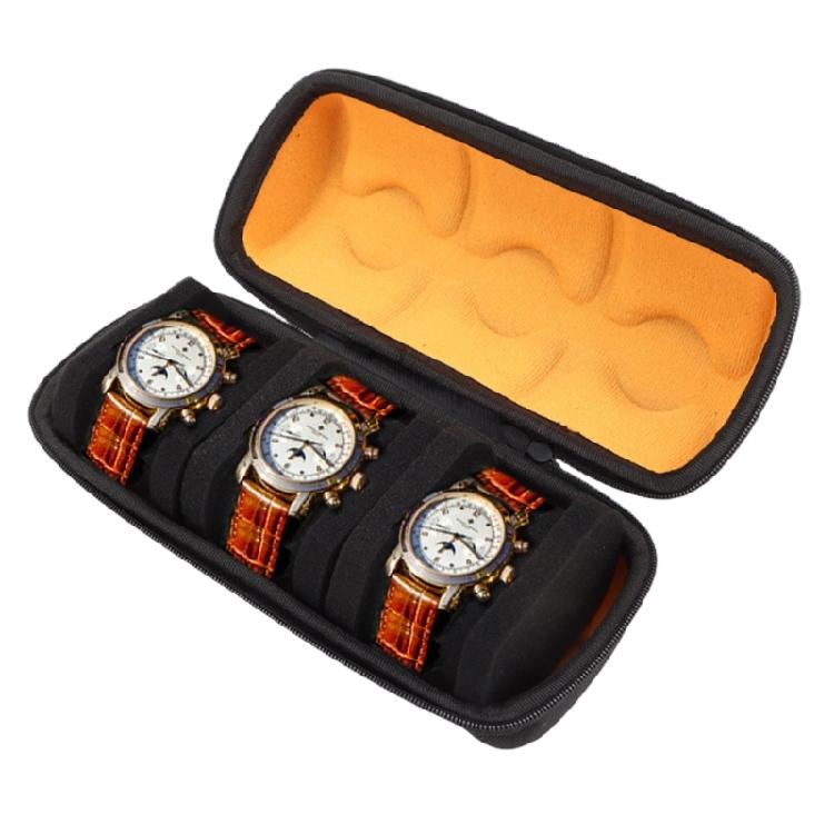 Drop-resistant 3 Slot Watch Carrying Case Storage Box for Wristwatch Soft Interior Watch Container Shockproof Dustproof