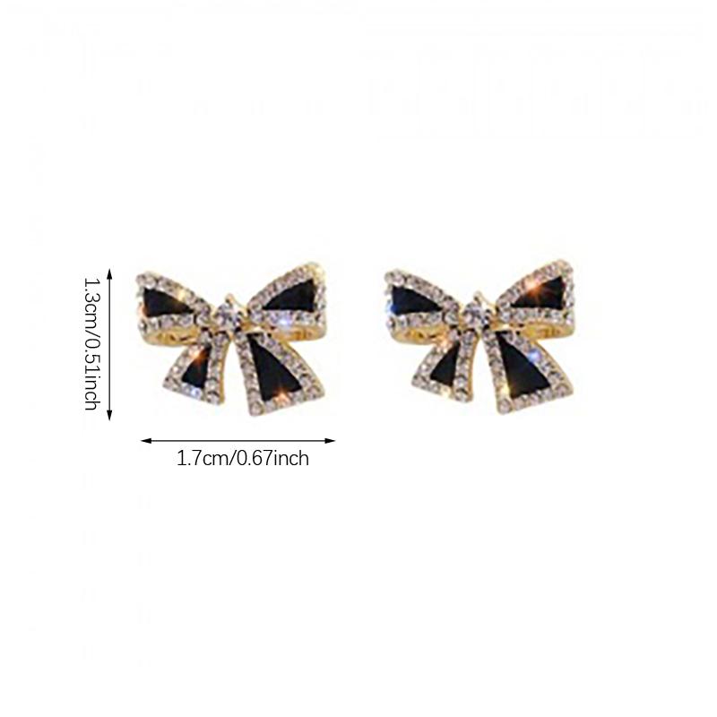 Trendy Inlaid  Bowknot Stud Earrings For Women Personality Unique Design Earrings Wedding Jewelry Birthday Gift