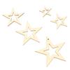 205pcs Assorted Size Wooden Stars Unfinished Blank Wooden Stars Ornaments for Art Craft Wedding Party