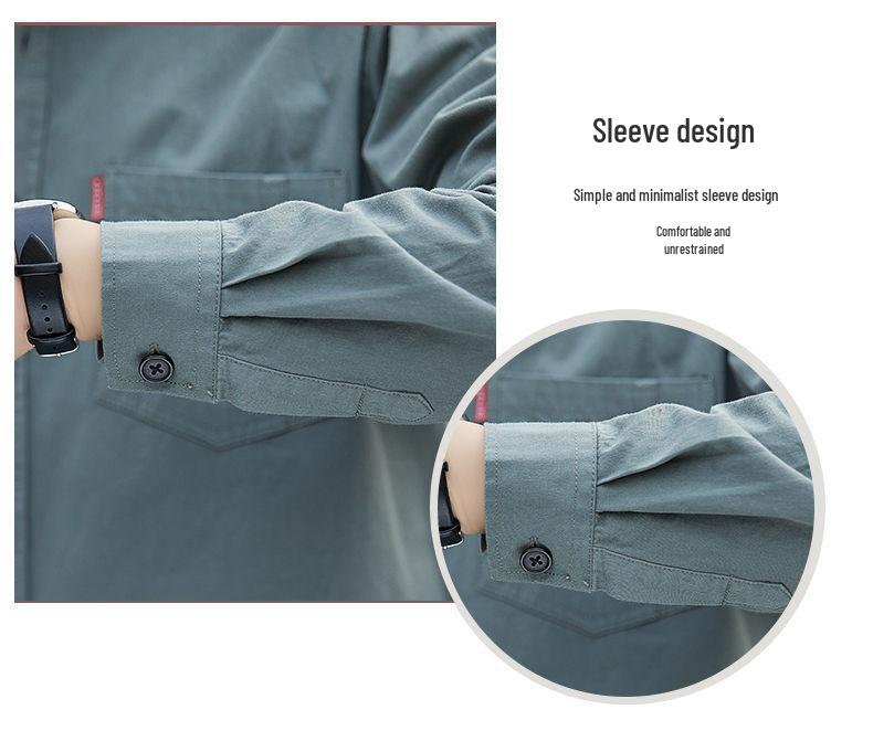 Camicia Casual da Uomo in Cotone Antigrinze a Maniche Lunghe Vestibilità Larga - Giacca Trendy per Lavoro Primavera & Autunno