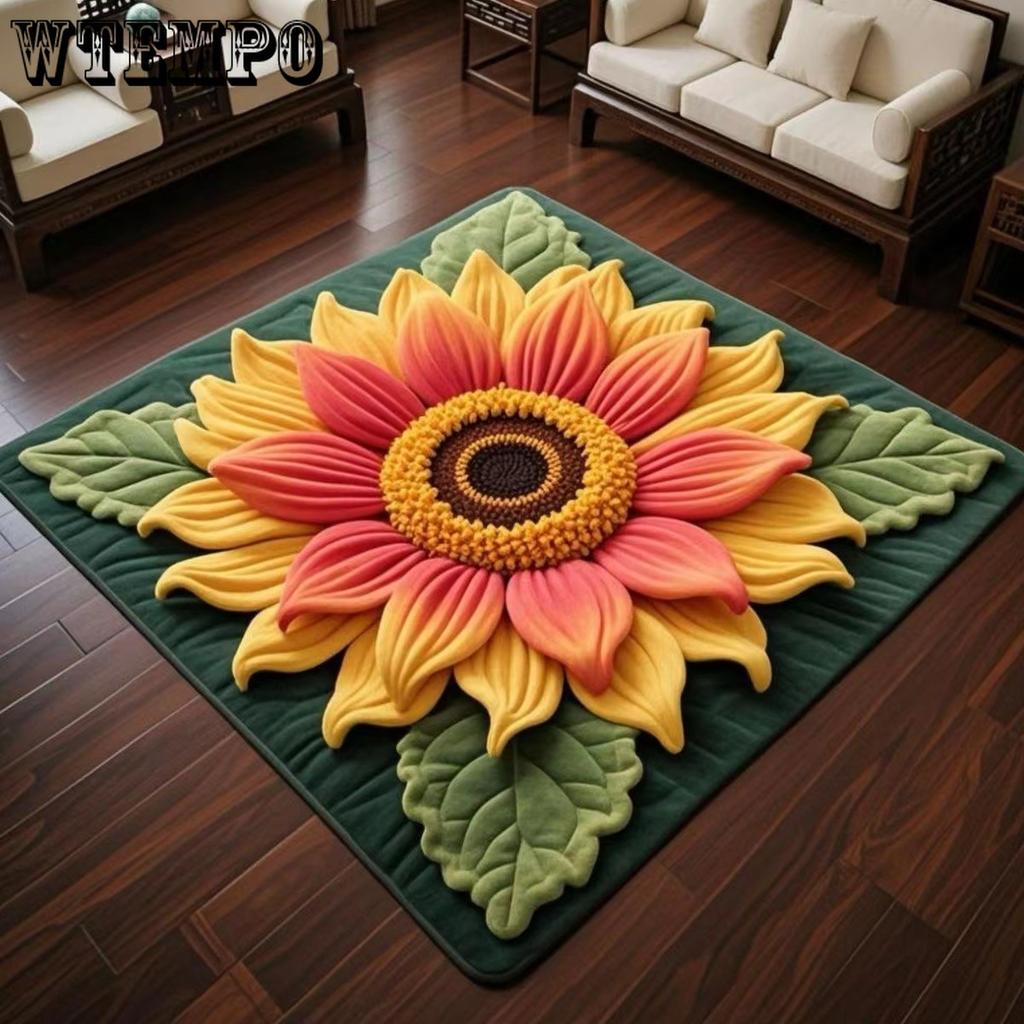 Dywan Słonecznikowy Dywan do Salonu Odporny na Zabrudzenia Dywanik Podłogowy pod Stolik Kawowy Mata Wejściowa