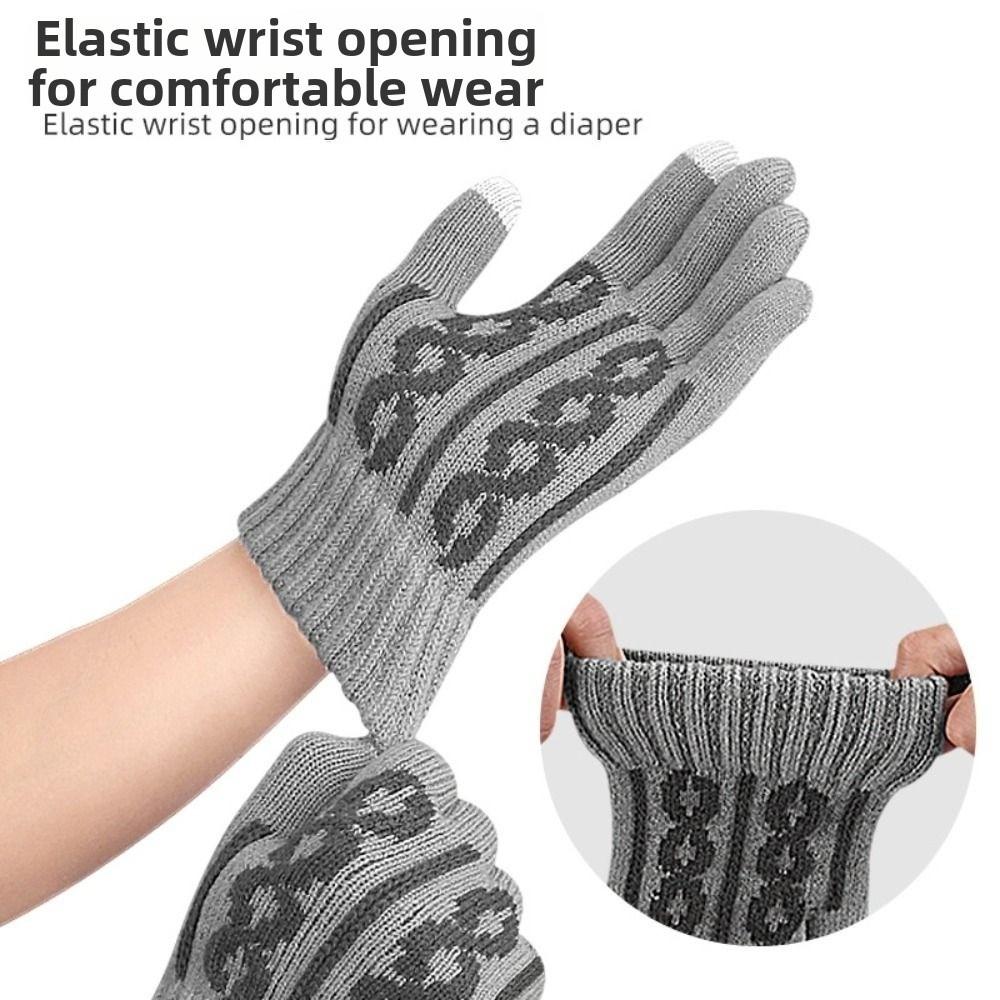 Touchscreen Compatible Touchscreen Gloves Jacquard Knit Hermal Gloves New Winter Gloves  For Men
