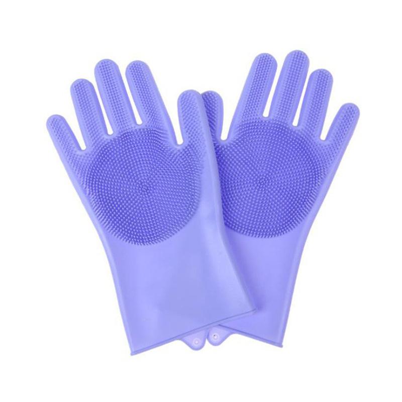 Kitchen silicone dishwashing gloves, household cleaning, waterproof dishwashing brush
