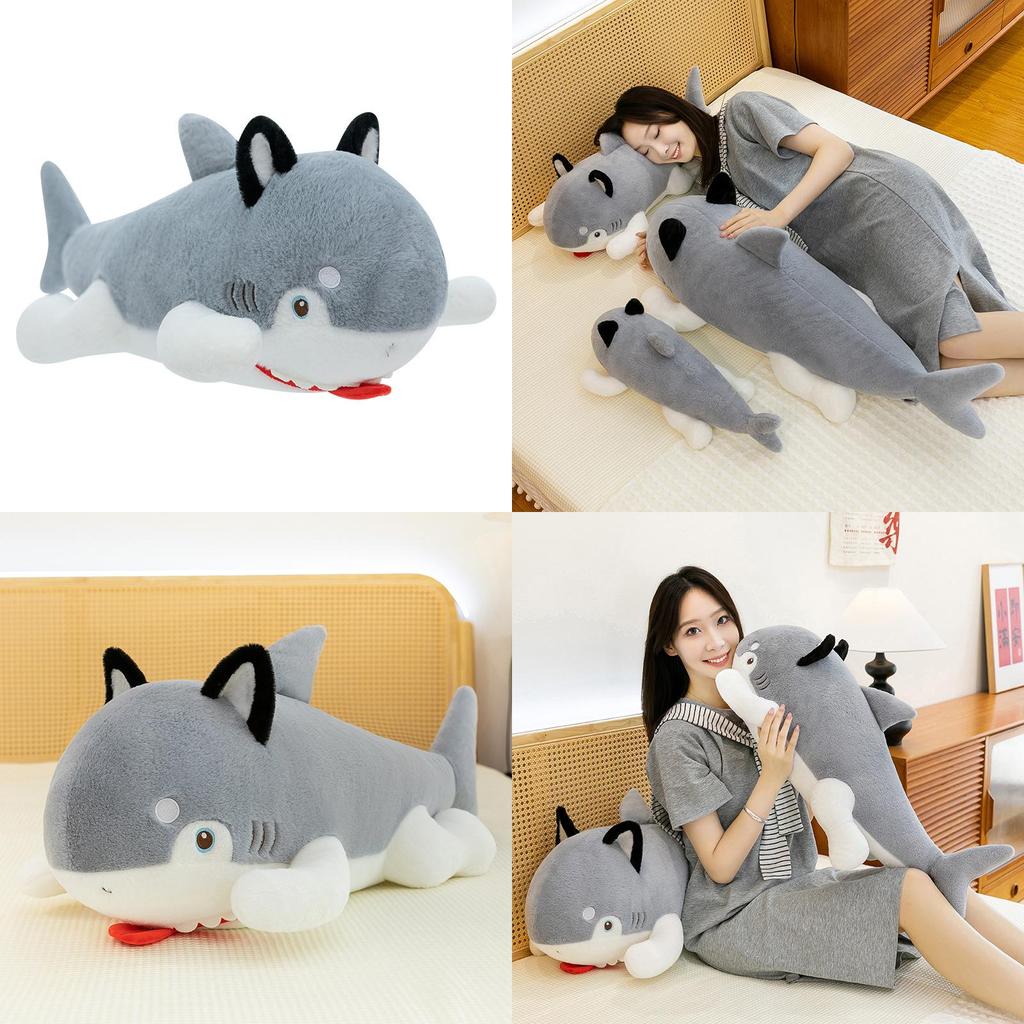Creative Shark Dog Plush Toy With Soft Pp Cotton Filling For Kids Sleep Pillow Gift