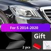 2Pcs Car Headlight Protective Film For Mercedes Benz W222 S 350 450 500 400 Black TPU Sticker Transparent Decoration Accessories