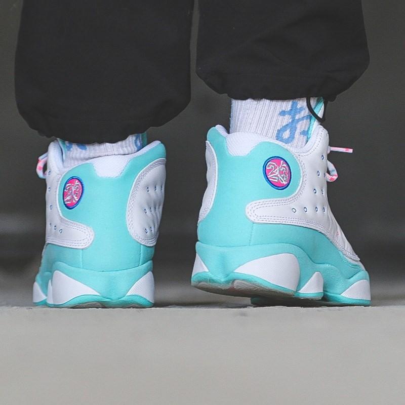 Jordan 13 Retro Weiß Soar Grün Rosa GS 439358-100