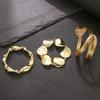 3 Pcs/Set Exaggerated Geometric Bangle Metal Women's Hand Bracelet Delicate Bracelet Set  Women