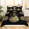 Gold Hamsa Hand Boho Chic Mandala Comfortable Duvet Quilt Cover Pillowcase Bedding Set Children Bedroom Decoration Home Textile