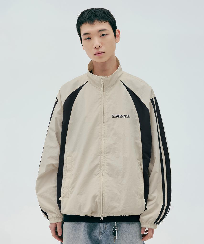 Cgp Track Nylon Jacket_Cream