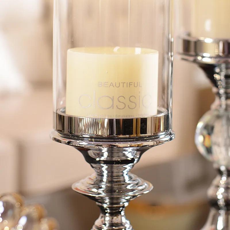 Creative Glass & Metal Candle Stand Holders – Decorative Ornaments for Table, Living Room (FC243), Unique Design