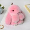 Frosted Bunny Plush Keychain 15cm Soft Faux Rabbit Fur Pendant for Bags Keys Cute Standing Stuffed Animal Adorable Birthday Gift for Girls Rabbit