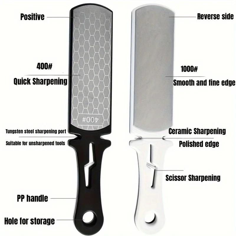5 In1 Knife Sharpener Diamond Bars 400/1000 Multi-Tool Kitchen Knives Tungsten Steel Ceramic Grinding Double-Sided Whetstone