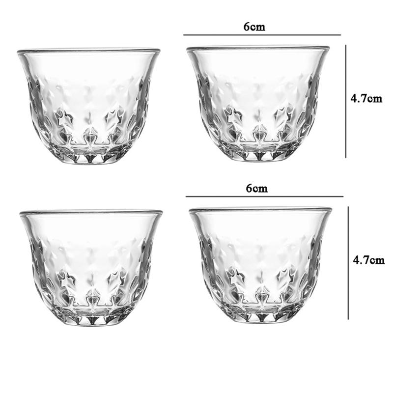 4pcs Sets Exquisite Glass Cup Tea Cup Shot Glass Transparent Drinking Glasses Light Luxury Wine Glass Party Elegant Glassware