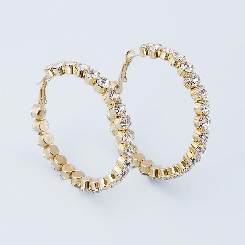 

Большие круглые серьги, полные бриллиантов, модная отделка, супер-блеск, преувеличенные серьги-кольца, полные бриллиантов, для женщин золотой