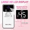 45000RPM Nail Drill Machine Portable Nail Polish Gel Sander Electric Professional Nail Lathe with HD LCD Display Manicure Care