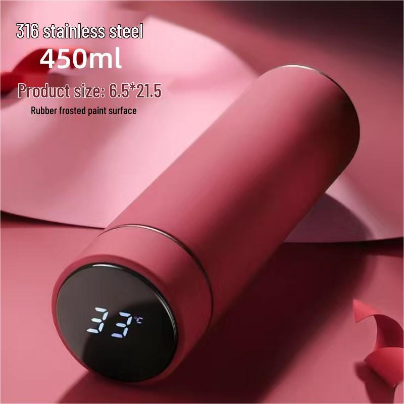 Custom Stainless Steel Thermos with Smart Temperature Display – Insulated Gift Cup 304