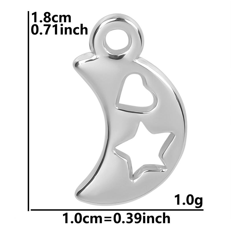 Fashion Moon Charm Pendant Metal 304 Stainless Steel Charms For Jewelry Making Supplies Wicca Components DIY Earrings Bracelets