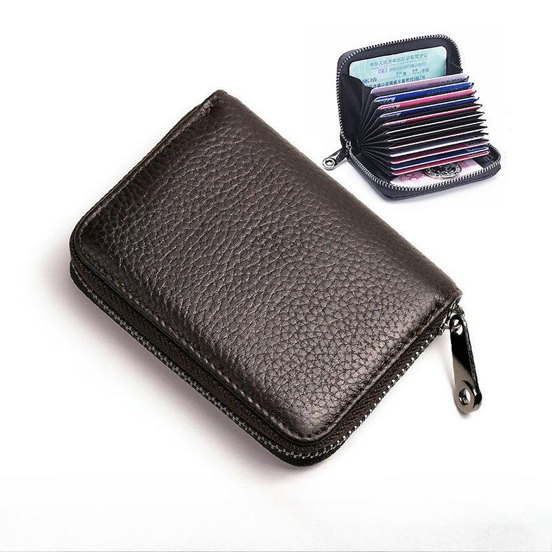 Portafoglio Portatessere da Uomo con Zip in Pelle PU a Fisarmonica Custodia per Carte di Credito Grande Capacità Portamonete con Blocco RFID con 14 Slot per Carte