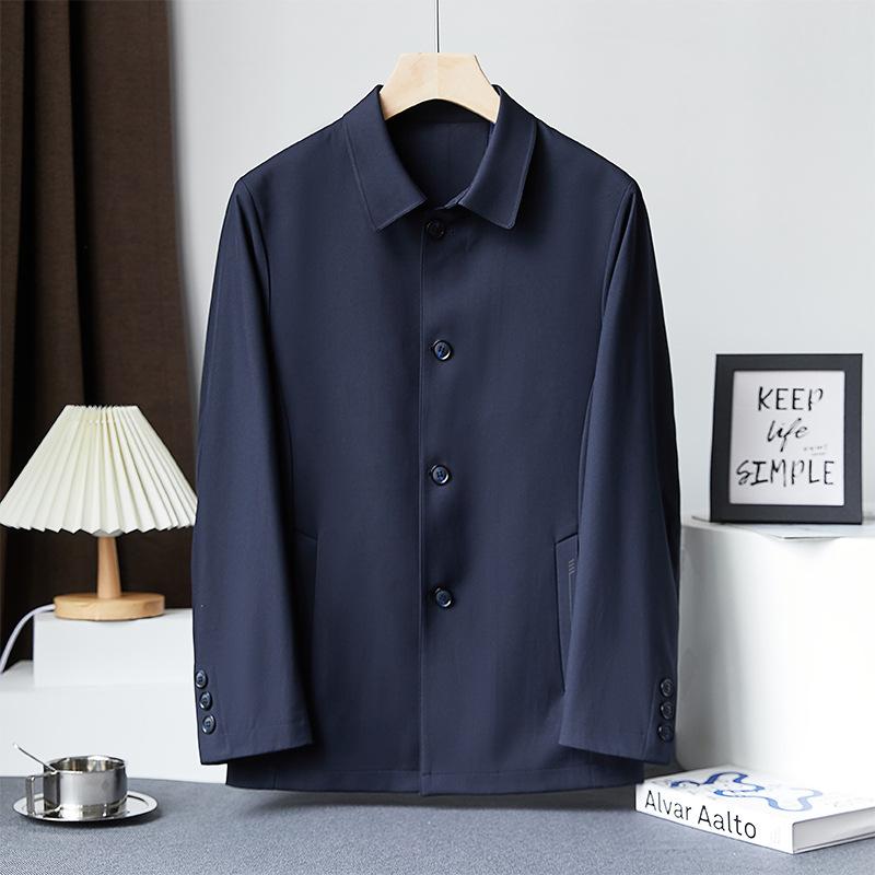 Spring New Middle-aged and Elderly Fashion Jacket, Loose and Comfortable Lapel Jacket, Business Casual Jacket